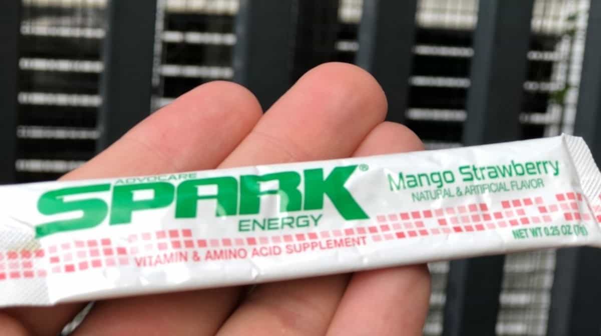 An Advocare Spark energy drink sachet