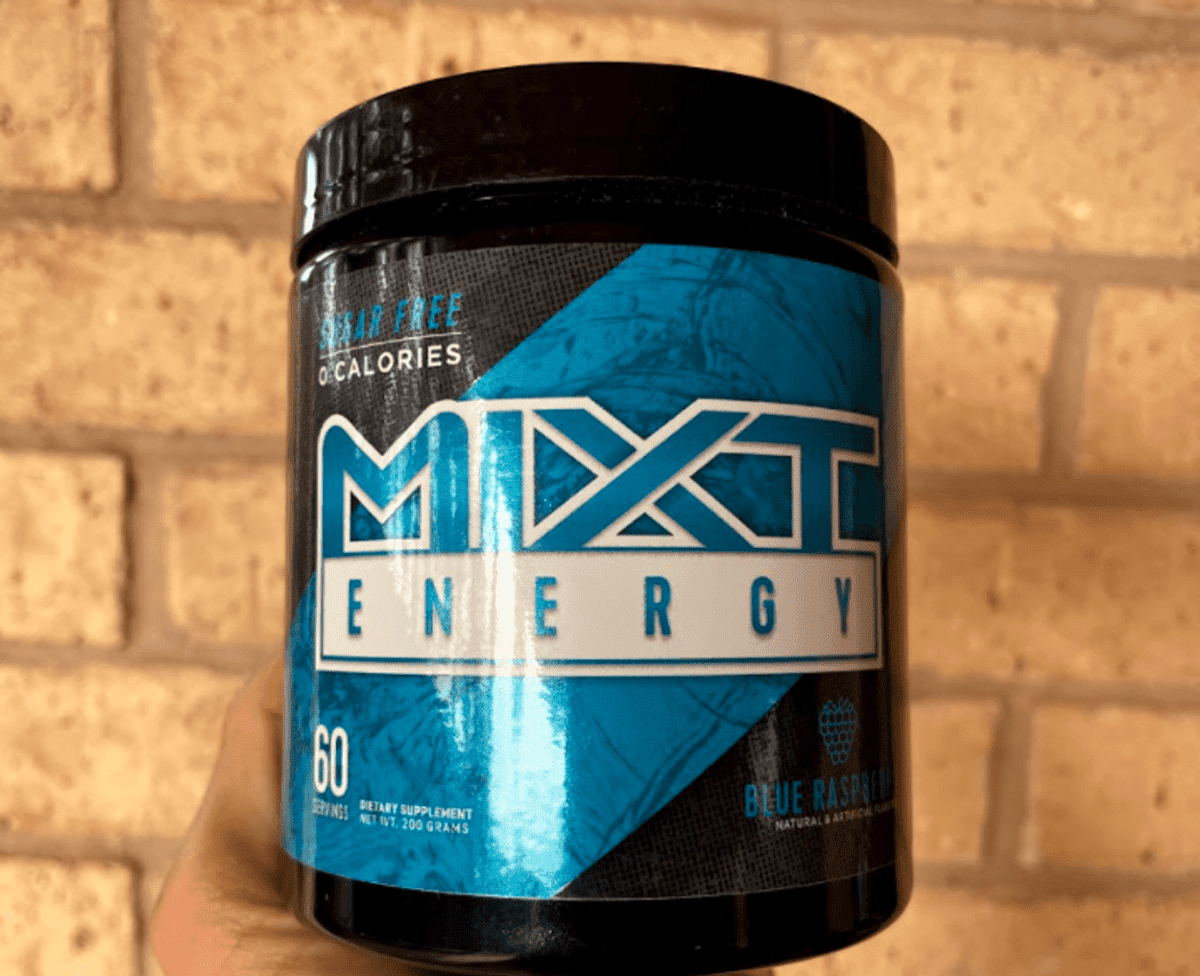 A tub of Mixt Energy.