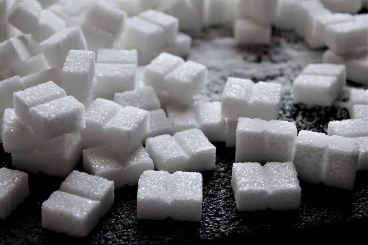 White-colored sugar blocks.