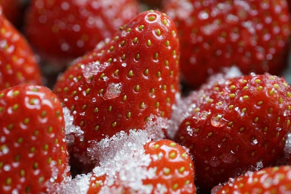 Sugared strawberries.