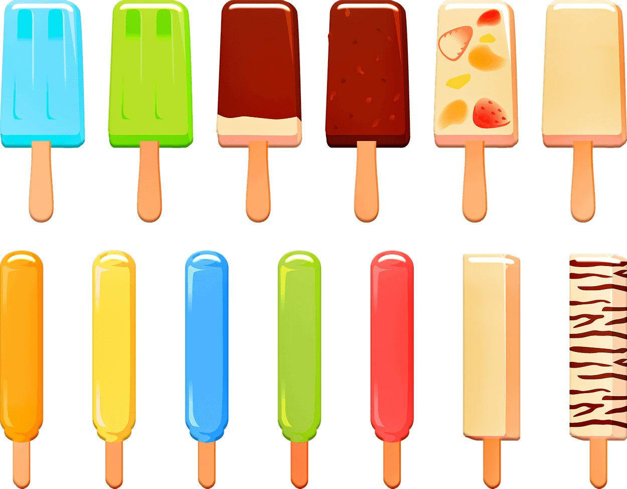 Different flavors of ice cream.