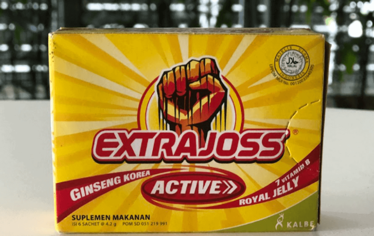 A box  of Extra Joss energy beverage.