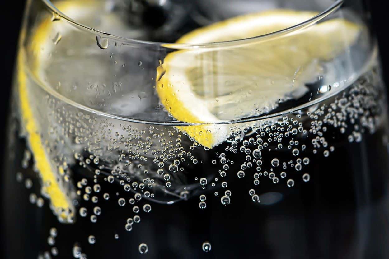 Bubbles in the lemon water.