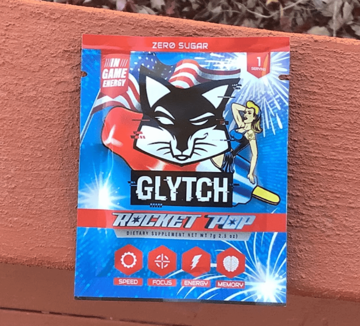 Rocket Pop flavor of Glytch Energy.