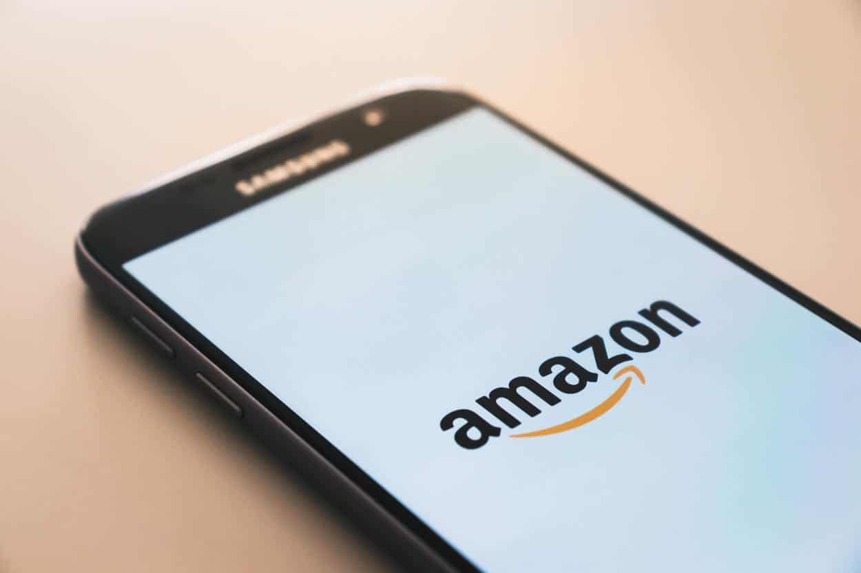 Logo of Amazon on a cell phone