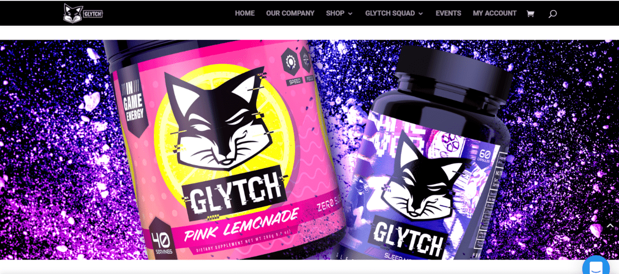 Home screen of Glytch energy official website